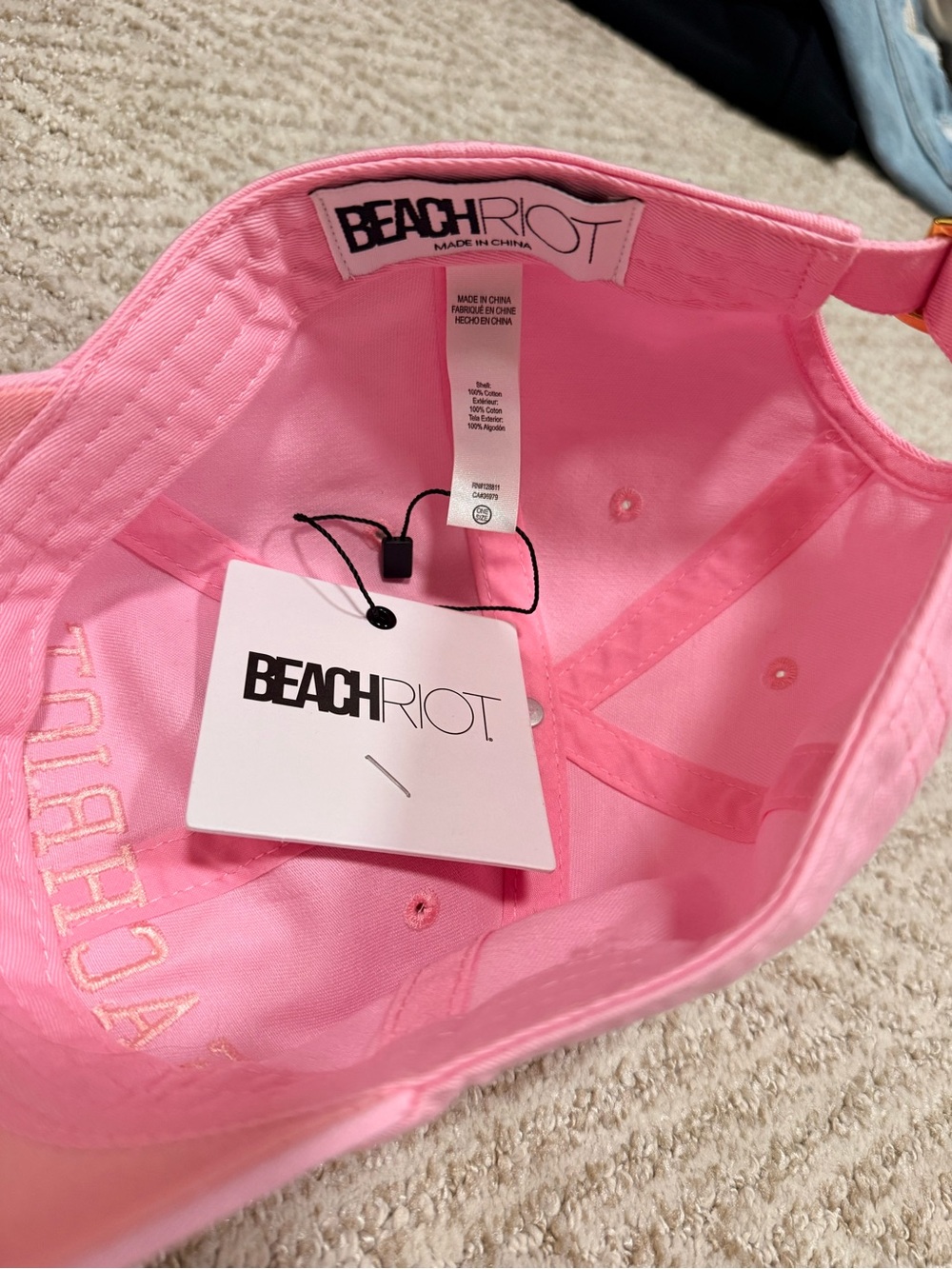 NWT Beach Riot Pink Embroidered Cap - Picture 3 of 3